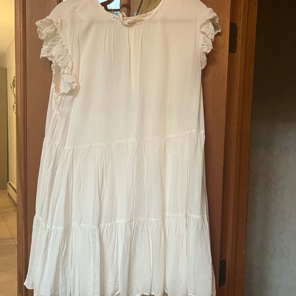 Wilfred Cream Ruffle Sleeve Dress